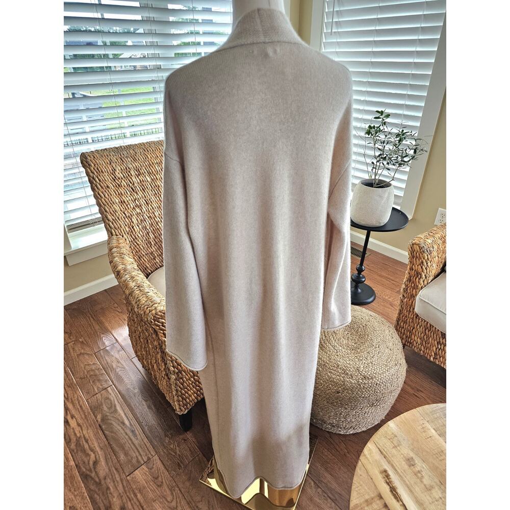 Reformation Bri Cashmere Long Open Front Cardigan Oatmeal Sz Small Tan Designer - Picture 8 of 14